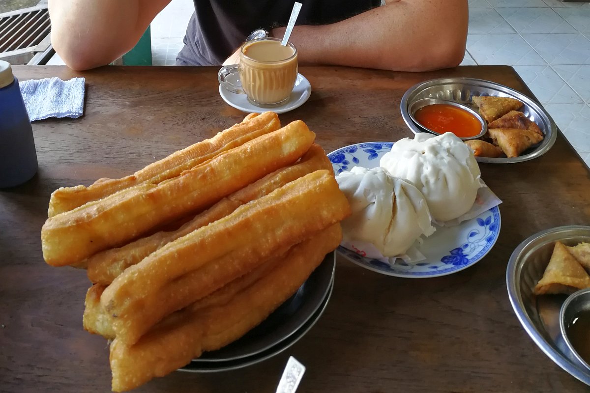 they tried to tempt us with some dumplings and samosas (it worked!)