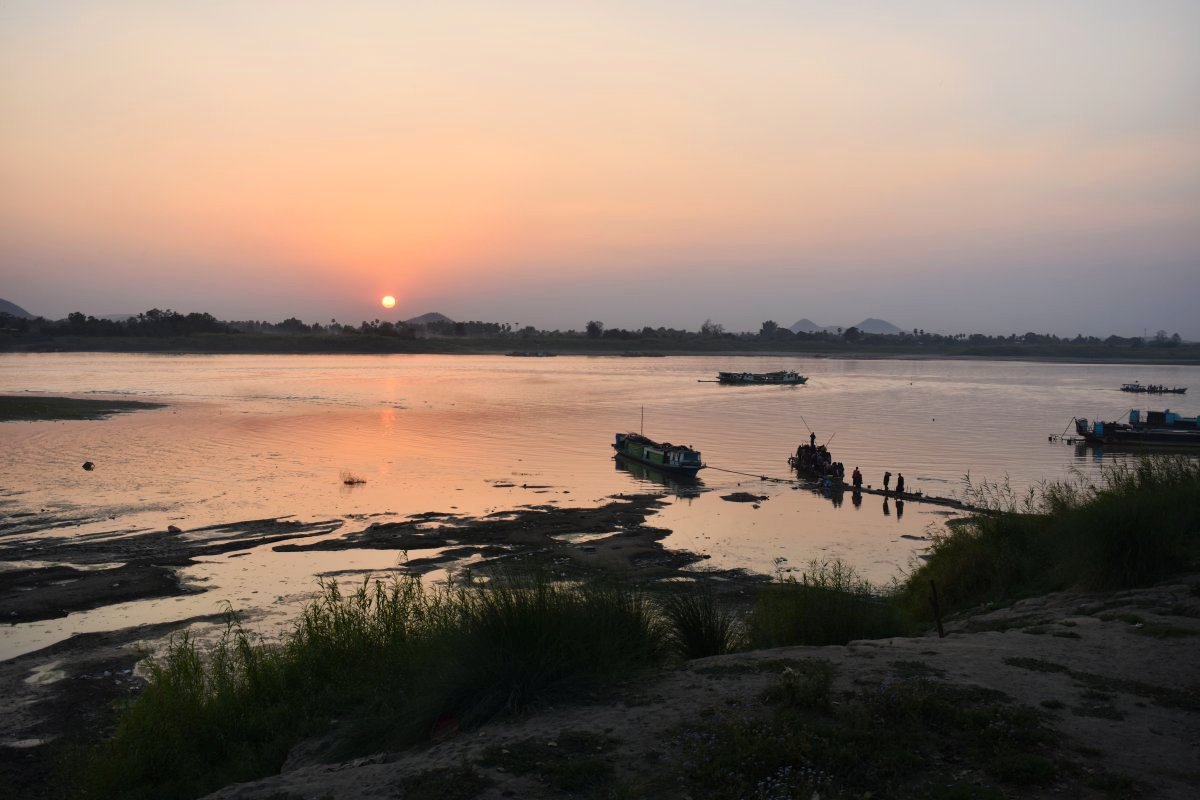 Monywa riverwalk at sunset