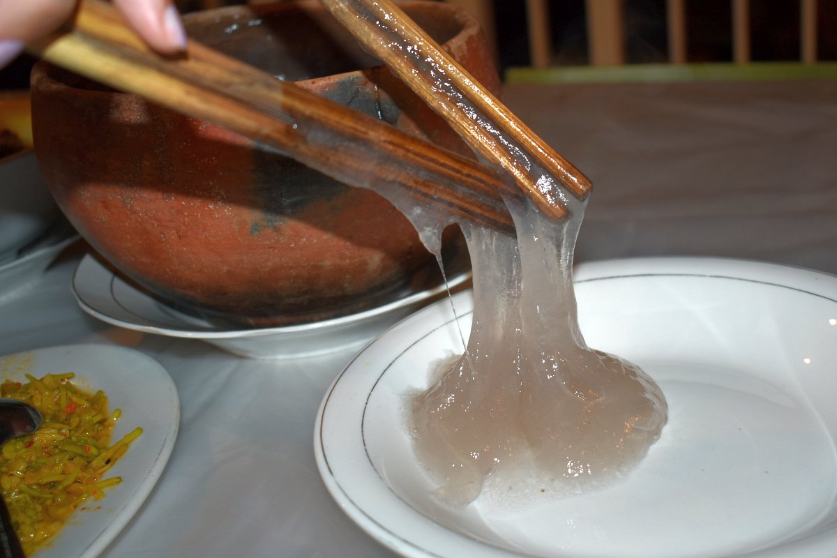 Papeda on a stick