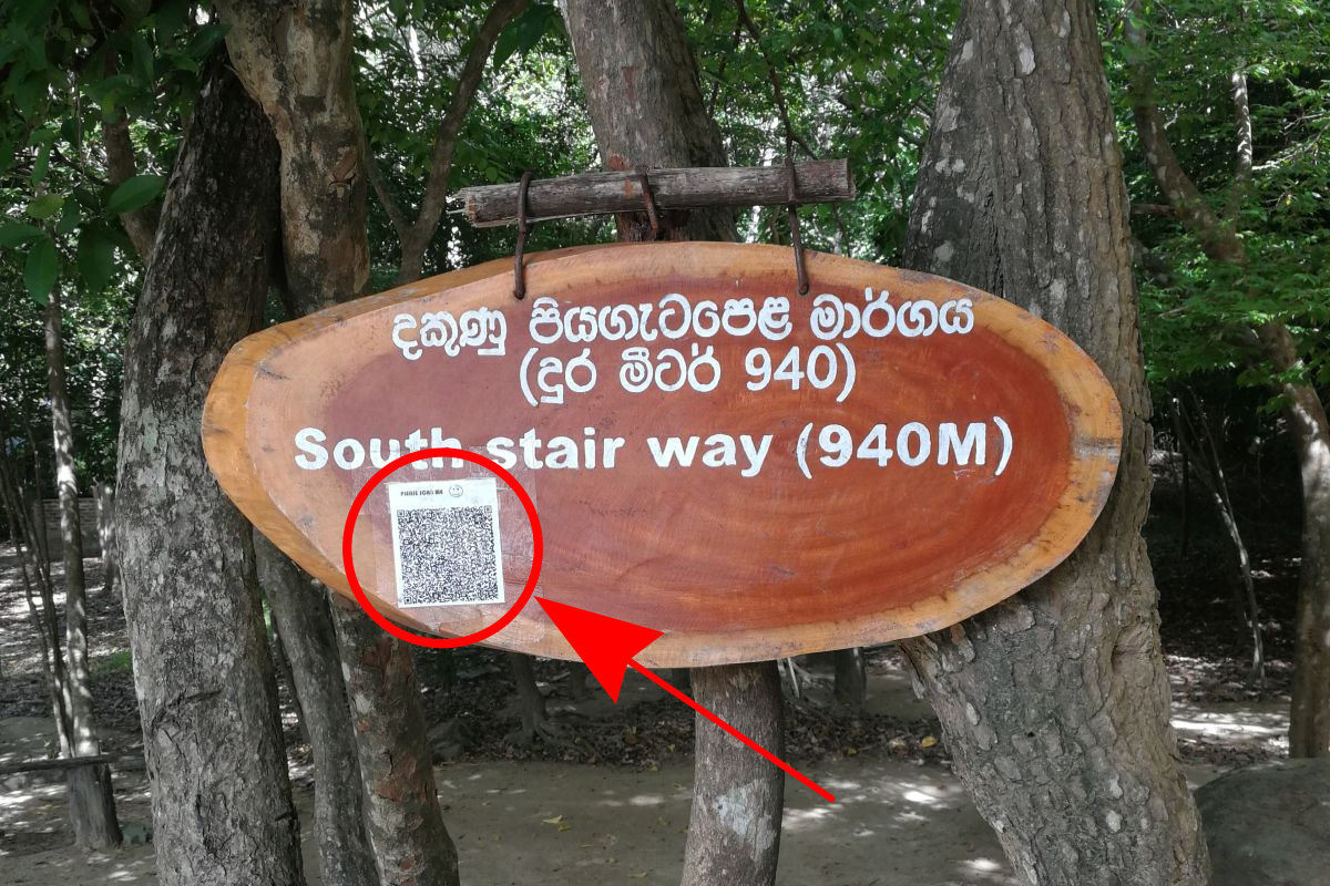 QR sign at Rassagala