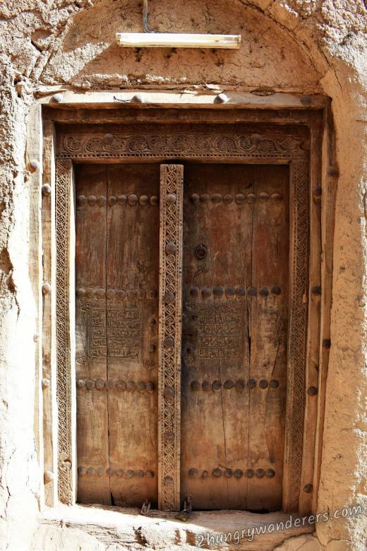 Well preserved carved door at Al Hamra Well preserved carved door at Al Hamra
