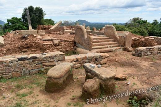 Staircase with balustrades and large stones still in the position they were found Staircase with balustrades and large stones still in the position they were found