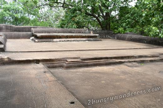 Meditation bed and a platform on a rock Meditation bed and a platform on a rock